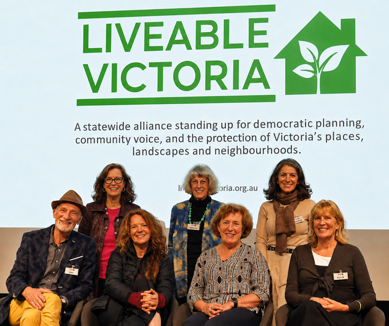 Some of the Liveable Victoria committee and supporters